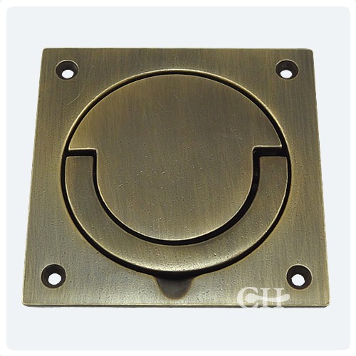 Croft 1812 1813 Squash Court Ring Flush Handle in Brass Bronze Chrome