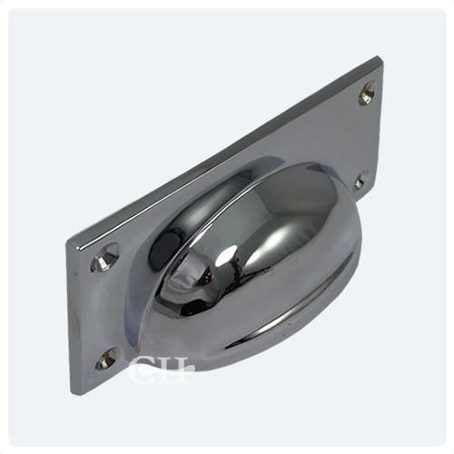 Croft 1823 Cast Drawer Cup Handles in Chrome or Nickel Finishes From