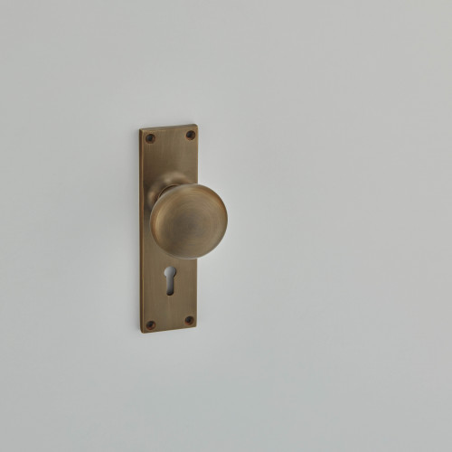 Antique brass door knob backplate hot sale