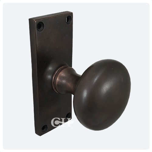 Croft 6507 Cushion Mortice Door Knobs On Backplate In Brass