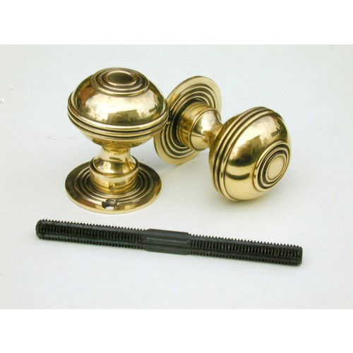 Infinity Decor Solid Brass Georgian Rope Design Mortice Door Knobs Set - View #4