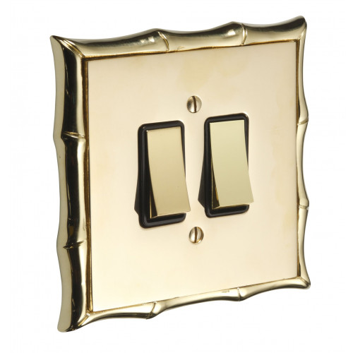 Victorian Cast Polished Brass Light Switch (1 Gang