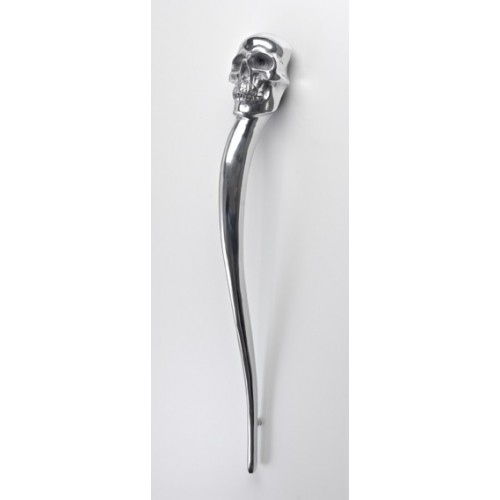 Philip Watts Skull Long Entrance Door Pull Handles Aluminium Brass