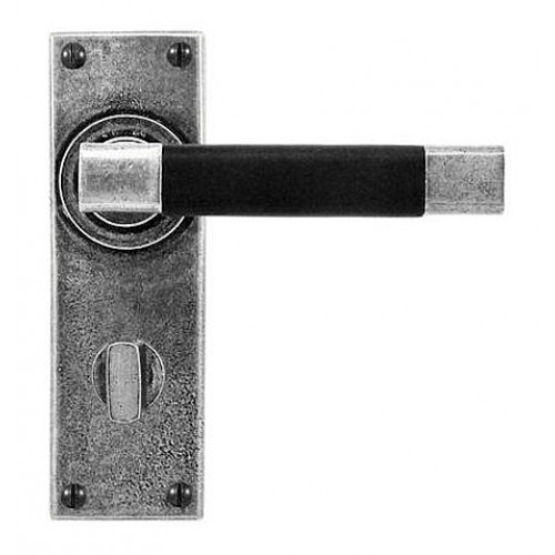 Finesse Design Pewter Jedburgh Leather Lever Handles On