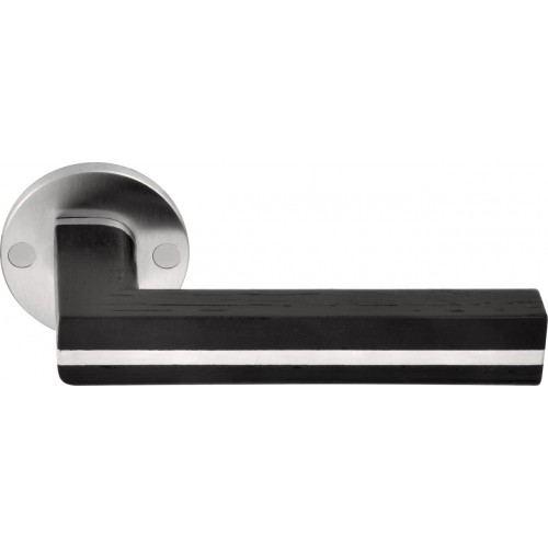 Formani Two Pbl22 Pbl23 Stainless Steel Oak Wood Door Handles On Rose Door Handles Door Accessories Cheshire Hardware