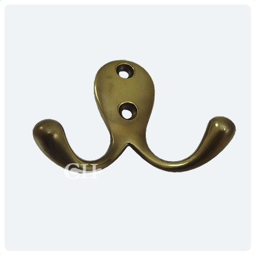 British Handmade Double Coat Hooks Brass Bronze Chrome Or Nickel Antique Brass Unlaquered - British Handmade Double Coat Hooks Brass Bronze Chrome Or Nickel
