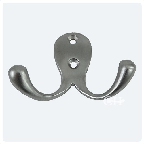 British Handmade Double Coat Hooks Brass Bronze Chrome or Nickel Door