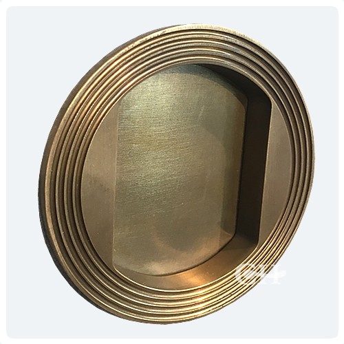 British Handmade Reeded Pocket Door Flush Pull Handles In Chrome