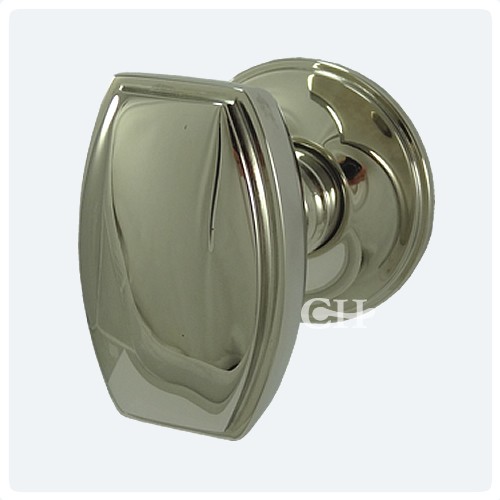 Large Octagonal Mortice door knob with Escutcheons  Privacy Polished Nickel