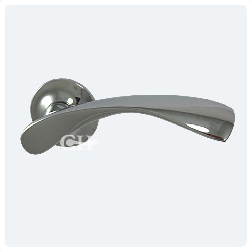 British Handmade Designer Lever Handles On Rose in Nickel Chrome Brass or Bronze Door handles