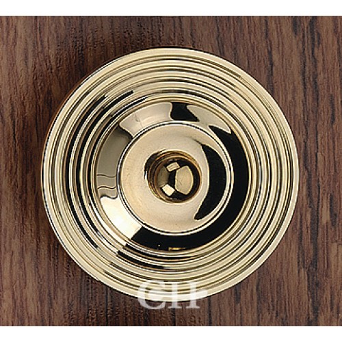 British Handmade Reeded Door Bell Push in Nickel Chrome Brass or Bronze