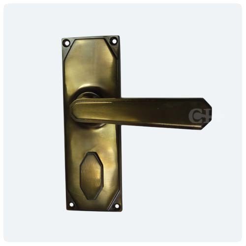 British Handmade Art Deco Lever Door Handles In Nickel Chrome Brass Antique Brass Unlaquered; Ebony Bronze - British Handmade Art Deco Lever Door Handles In Nickel Chrome Brass