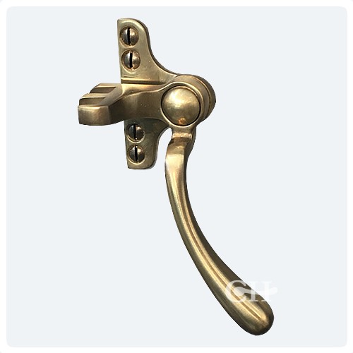 British Handmade Metal Window Handles in Brass Bronze Chrome or Nickel