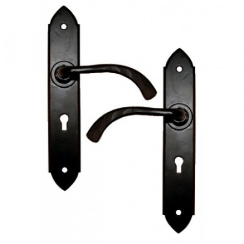 From The Anvil 33136 Gothic Lever Handles on Keyhole Lock Backplate