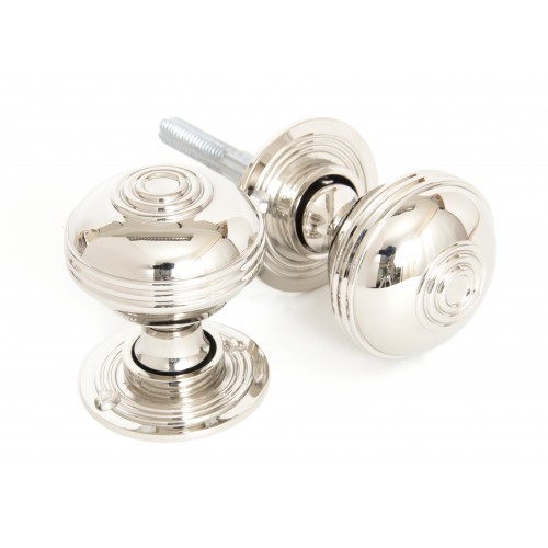 From The Anvil 83855 Polished Nickel Reeded Mortice Or Rim Door Knobs