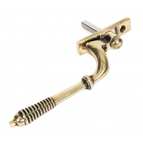 From The Anvil Reeded Aged Brass Espagnolette Handles Door handles