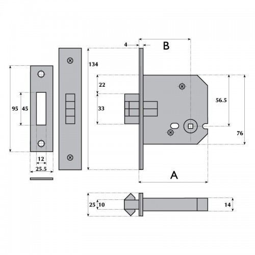 Guardian Locks Imperial Locks G8024 Bathroom Sliding Door Locks In