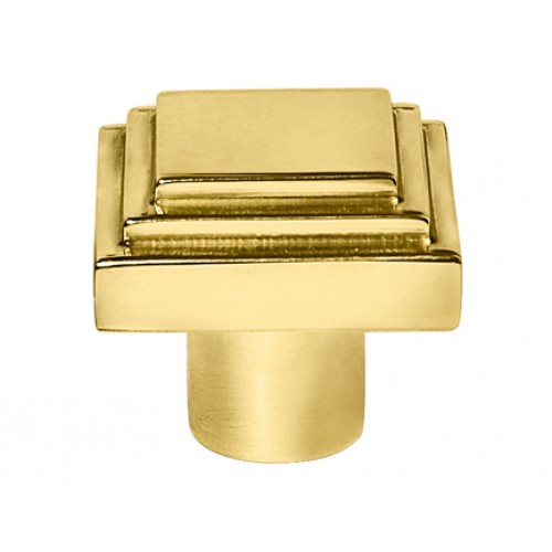 Henry Blake Art Deco Square Stepped Cupboard Knobs In Brass Bronze