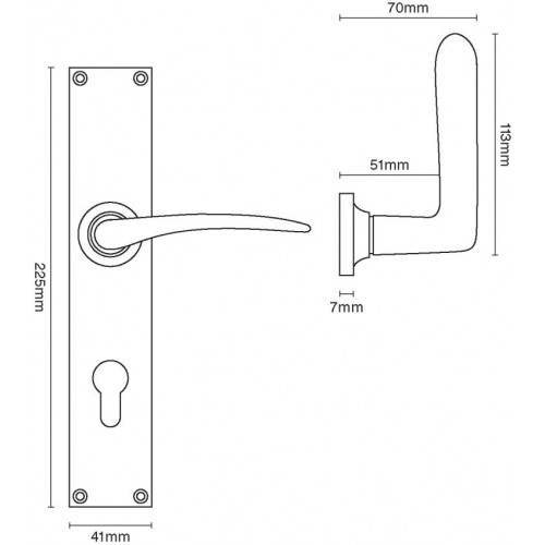 Croft 2107 Oaken Multipoint 92mm Espagnolette Door Lever Handles
