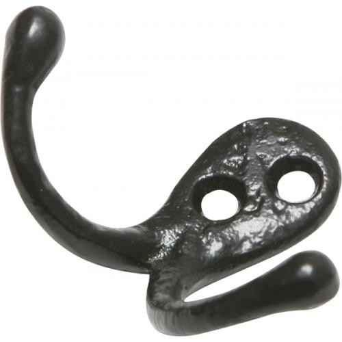 Kirkpatrick 1174 Double Coat Hooks in Black Argent or Pewter from Cheshire Hardware Door handles door accessories Cheshire Hardware