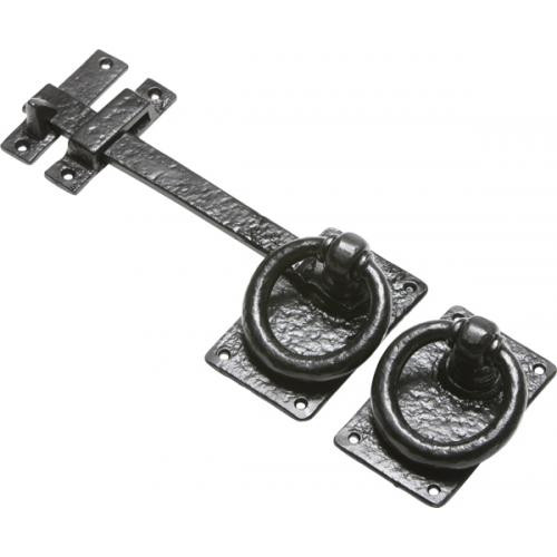 Contemporary Ring Gate Latch Set in Satin Black | 360 Yardware