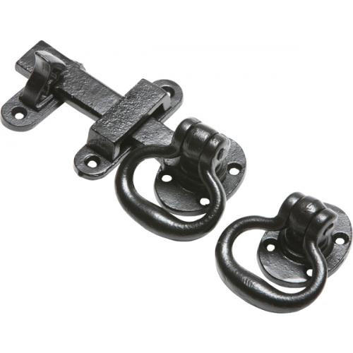 Kirkpatrick 4438 Ring Gate Latch in Smooth Black Argent Or Pewter