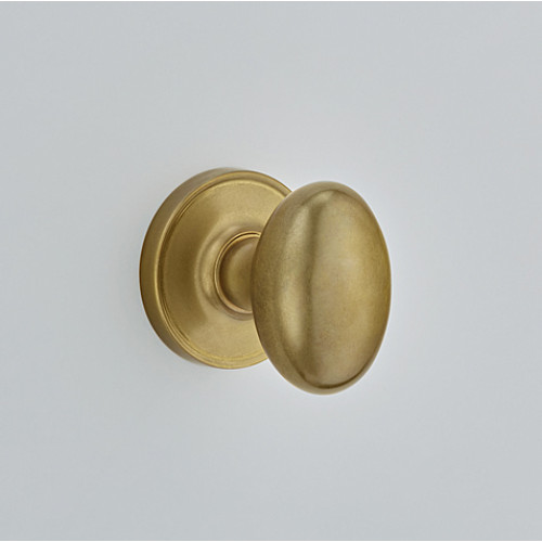 Croft 1754COV Oval Door Knobs On Concealed Rose Brass or Bronze