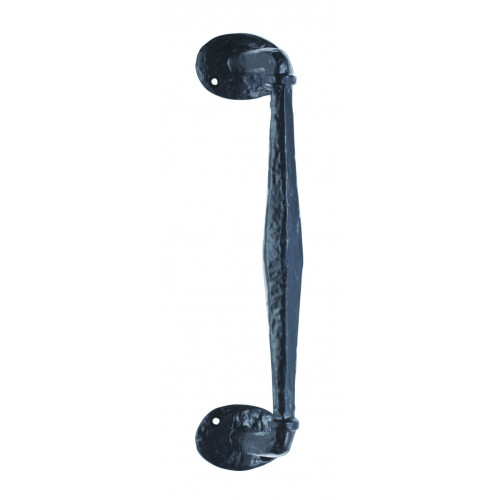 Ludlow Foundries LF5266 Black Antique Cranked Pull Handle On Roses from