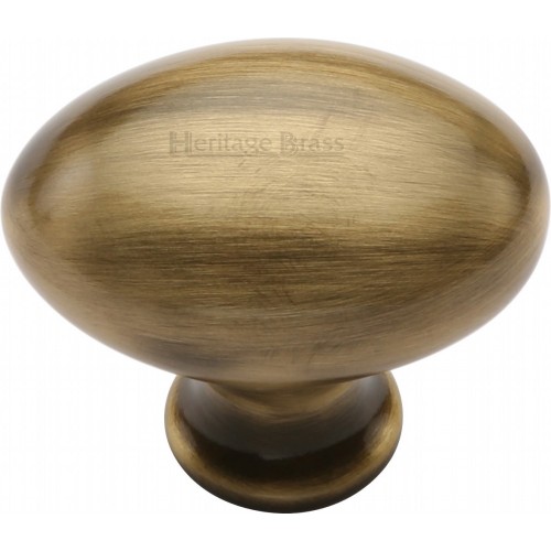 Victorian Oval Cupboard Knobs In Antique Brass Door handles & door