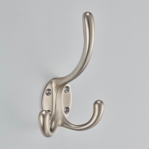 Croft 1780 Brass Chrome Nickel or Bronze Large Double Door Coat Hooks On  Plate, Door handles & door accessories