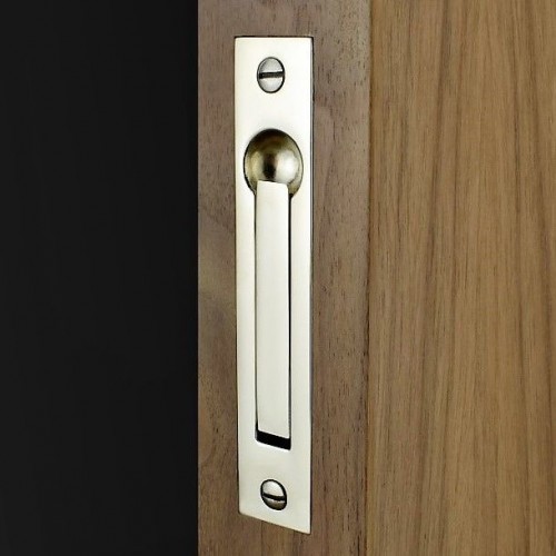 Croft 260 2601 Rectangular Pocket Door Edge Pulls in Brass Chrome