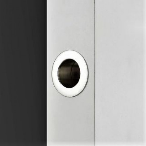 Croft 2603 Round Pocket Door Edge Pulls in Brass Chrome Nickel or