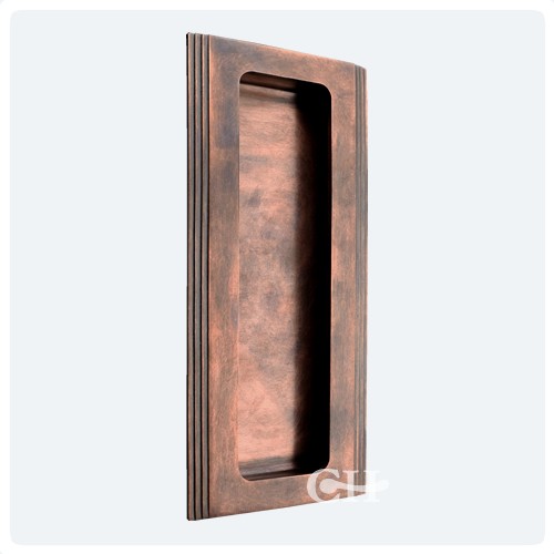 Croft 2520r Stepped Art Deco Rectangular Pocket Door Flush Pulls