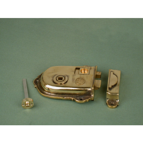 Period Victorian Rim Latch in Aged Brass from Cheshire Hardware Door