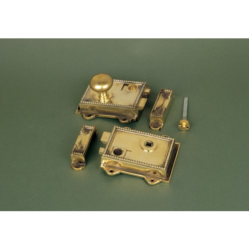 Regency Period Rim Latch in Aged Brass from Cheshire Hardware Door