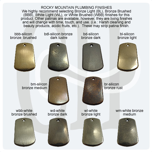 Rocky Mountain E465 Rustic Designer Wall Taps. Many Bespoke Patinas and