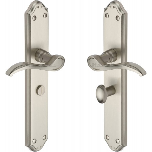 Marcus Verona Lever Handles On Backplate In Satin Nickel From