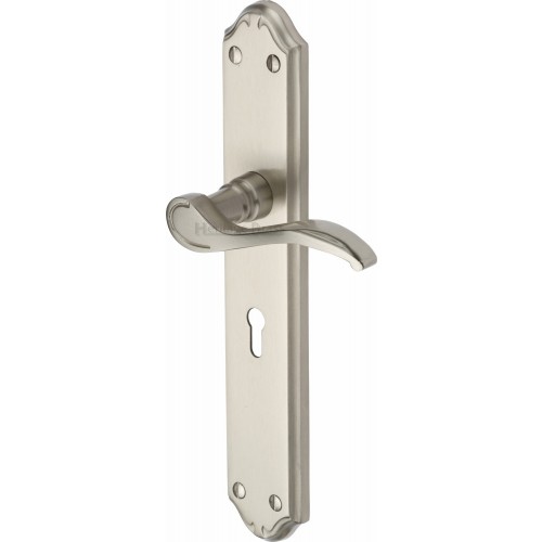 Marcus Verona Lever Handles On Backplate In Satin Nickel From