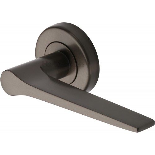 Gio Lever Handles on Rose in Dark Matt Bronze from Cheshire Hardware