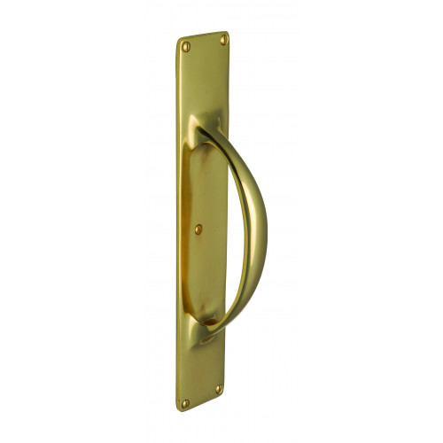 Stockport Pull Handle on Backplate Polished Brass from Cheshire