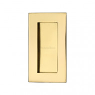 100mm Sliding or Pocket Door Flush Pulls Polished Brass