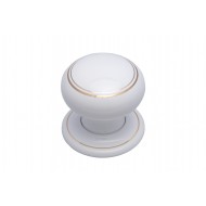 white gold line porcelain knobs