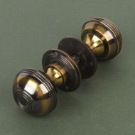 Large Bloxwich Door Knobs in Aged Brass