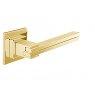 Aldaba Innova Square Double Blade Lever Handles in Polished Brass