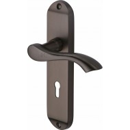 Algarve Lever Handles on Short Backplate in Matt Bronze