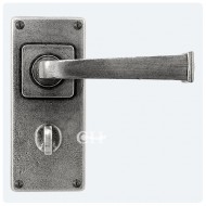 Finesse Design Pewter Allendale Handles on Jesmond Bathroom Backplate