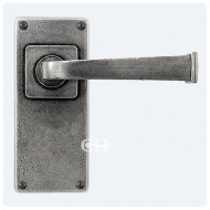 Finesse Design Pewter Allendale Handles on Jesmond Plain Backplate