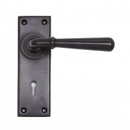 Anvil Newbury Bronze Lever Handles On Keyhole Backplate