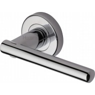 Challenger Bar Lever Handles on Rose in Polished Chrome