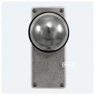 Finesse Design Pewter Beamish Knobs on Jesmond Latch Backplate